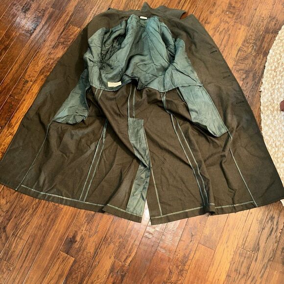 Vintage Military Mens Wool Serge Overcoat Double Breasted  Green 36R (2R-2) - Picture 5 of 12
